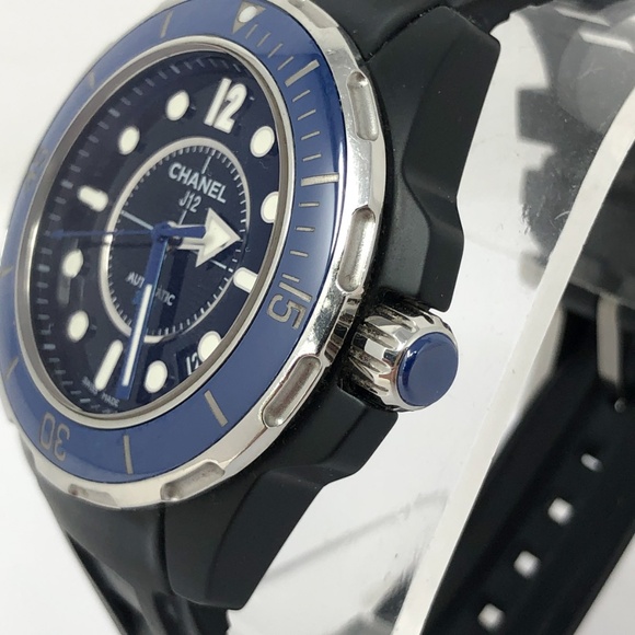 CHANEL BLACK/MARINE J12 WATCH 42MM AUTOMATIC - Picture 6 of 9